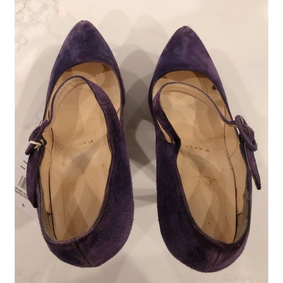Christian Louboutin Purple Suede Daffodile Mary Jane Platform Pumps SZ 36 - Picture 13 of 17